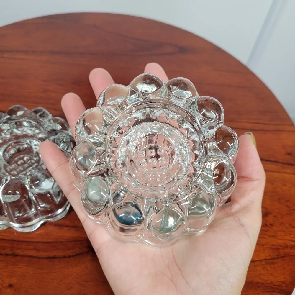 Vintage Princess House Crystal Candle Holder Taper Tea‎ Votive  (Set Of 2) Heavy